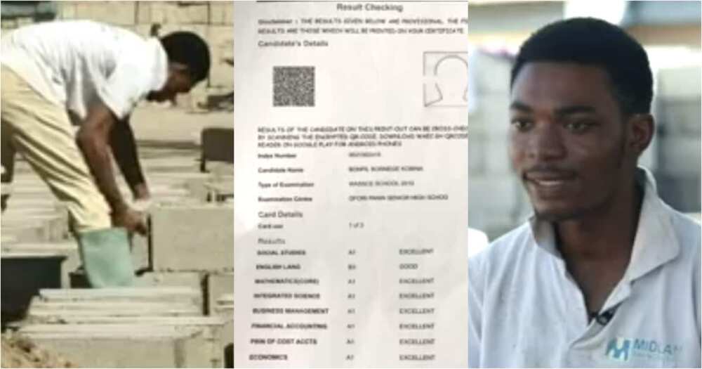 Brilliant student with 7A's in WASSCE now picks blocks for a living