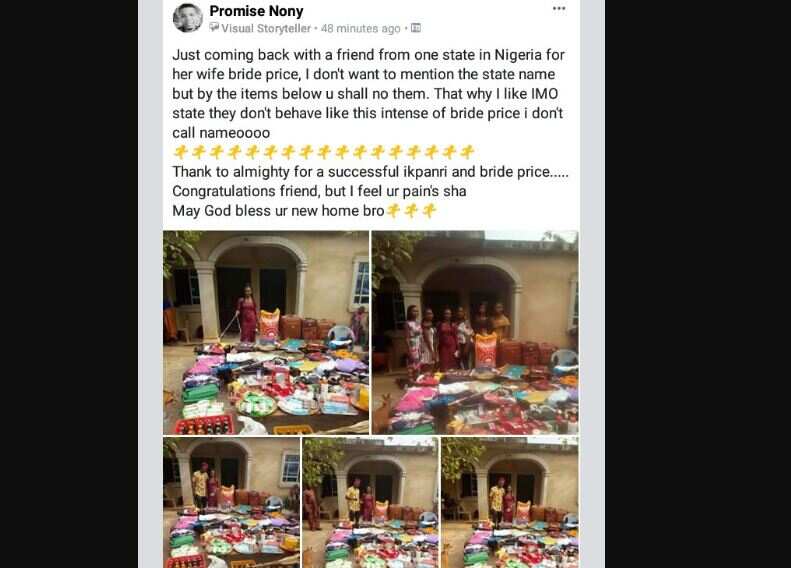 Man showcases large number of items his friend was made to bring as bride price