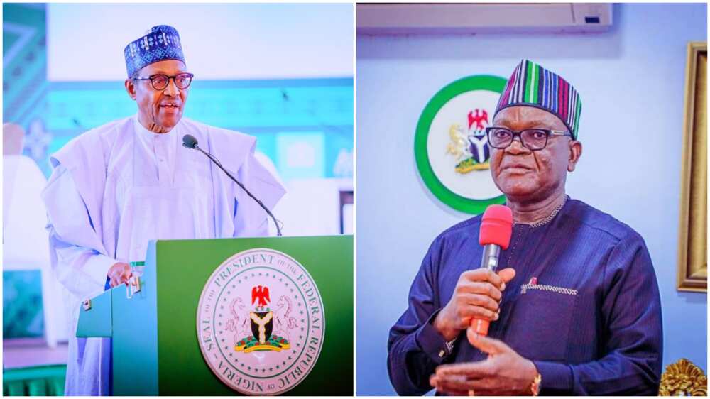 Shugaba Buhari da Samuel Ortom