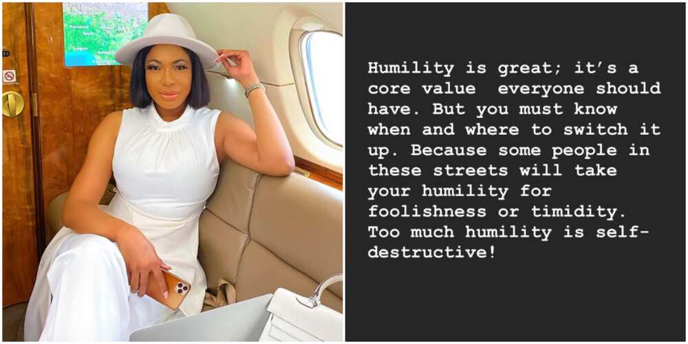 Too much humility is self destructive, know when to switch it up, Chika Ike advises