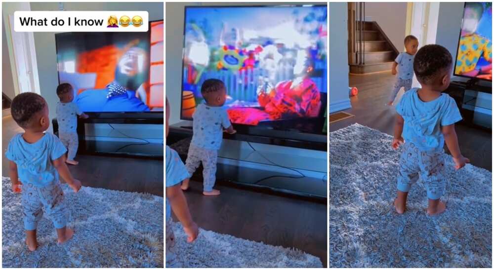 Photo of two Nigerian kids who likes watching Buga by Kizz Daniel instead of cartoon. Photo of two Nigerian kids who likes watching Buga by Kizz Daniel instead of cartoon.