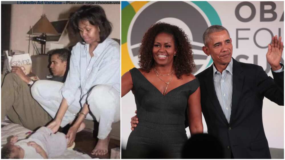 Throwback pictures of Barrack Obama, wife and kid living a humble life in small apartment