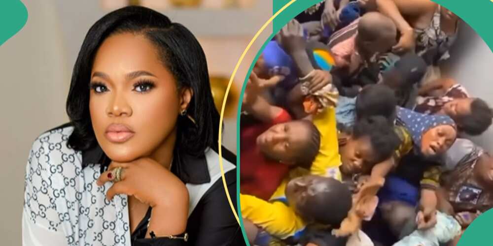 Toyin Abraham gifting poor Nigerians food and money