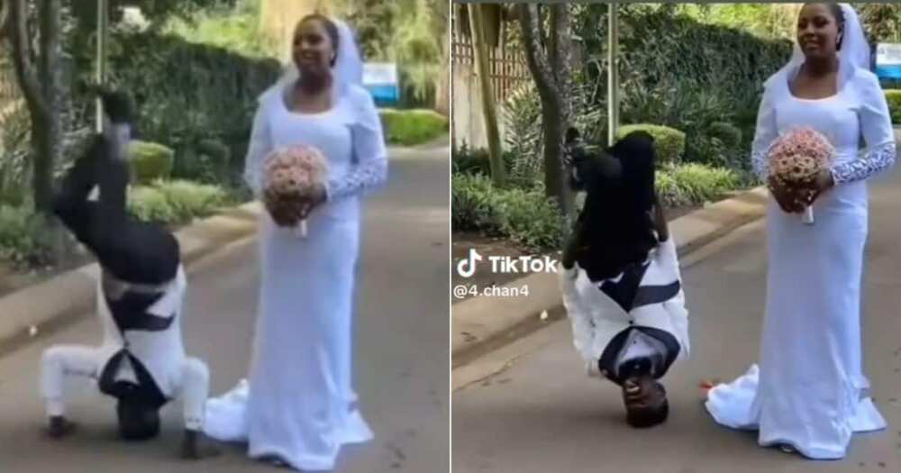Wedding photo with groom's starnge pose goes TikTok viral