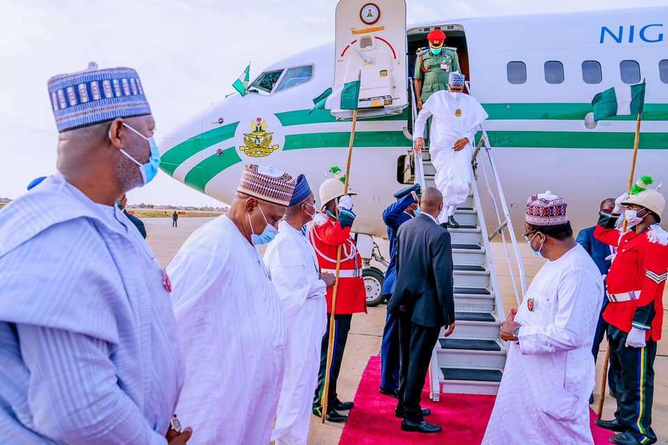 Presidential Visit: Buhari Arrives Lagos