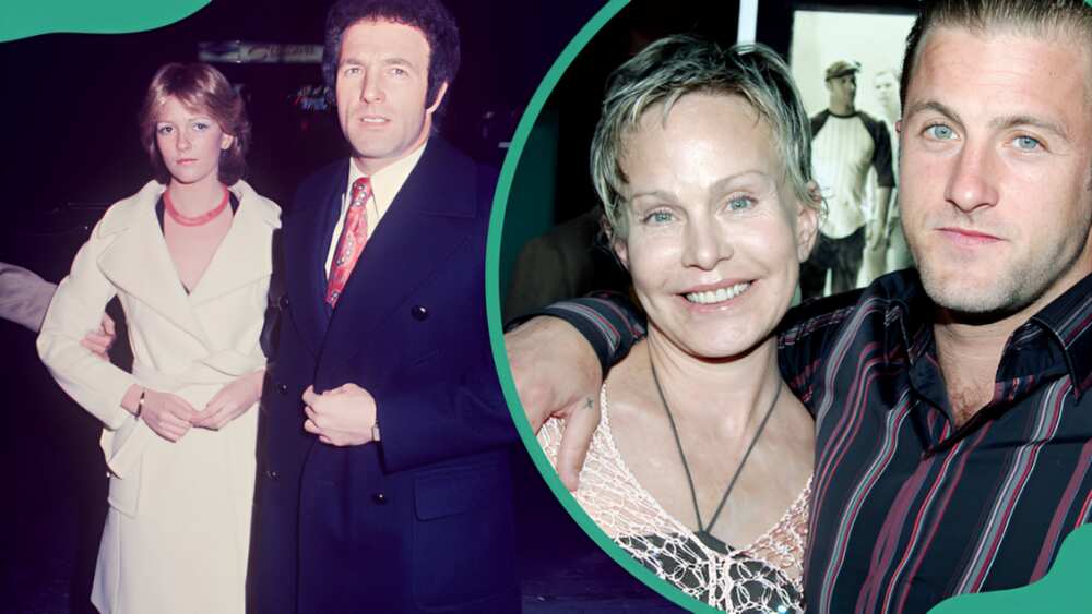 James Caan with his ex-wife, Sheila Marie Ryan in winter coats (L). Actor Scott Caan and his mother Sheila (R)