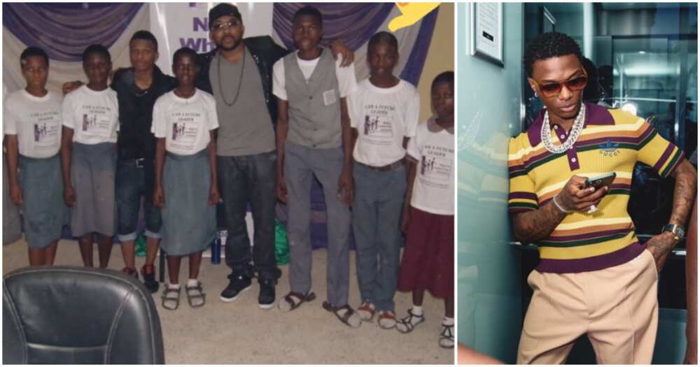 Old photo of Wizkid with students