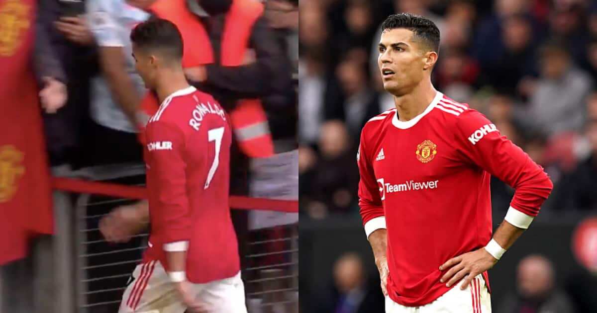 Angry Man United star Ronaldo storms straight down the tunnel after Everton draw