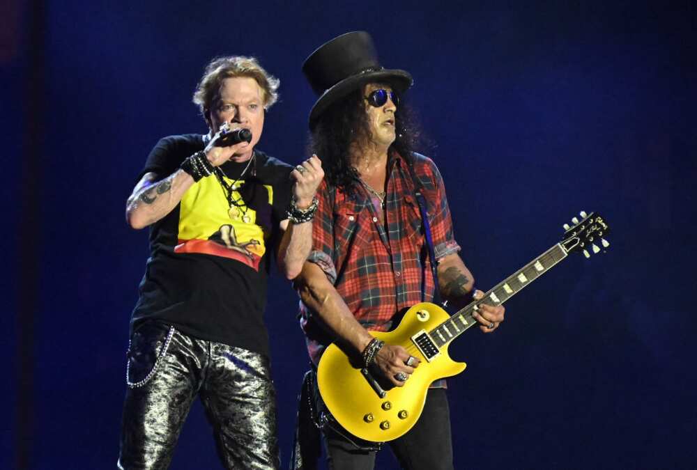 Axl Rose and Slash of Guns N' Roses perform at Glastonbury Festival 2023