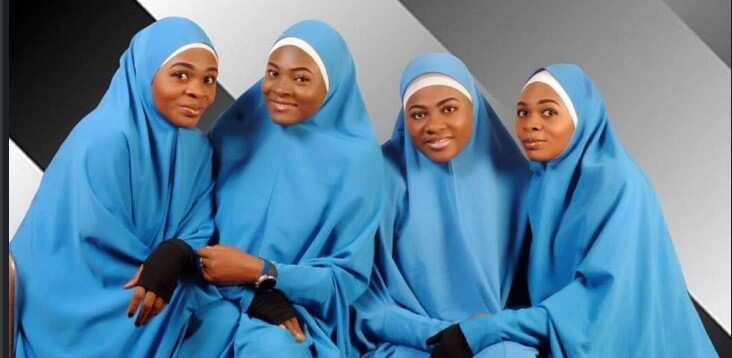 Photo of the four black women on hijab.