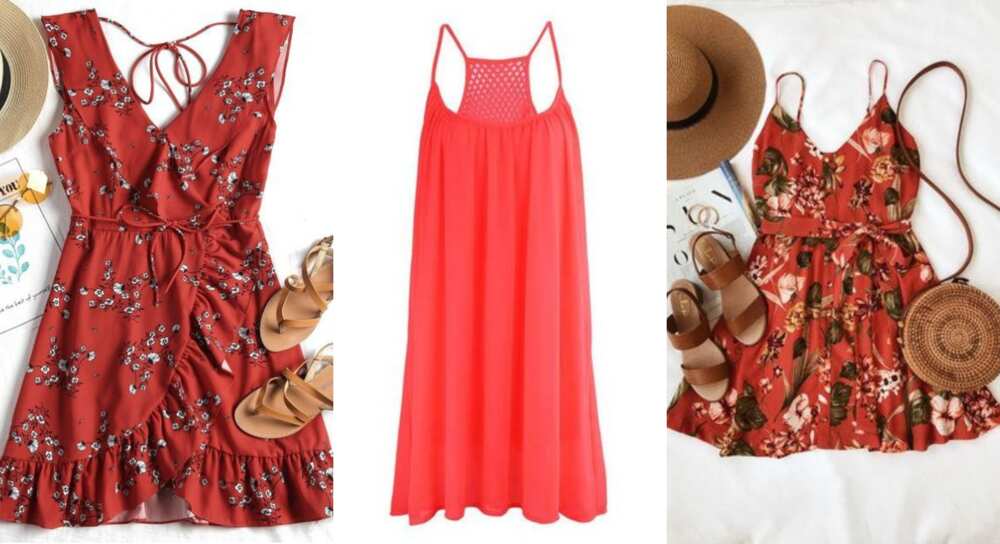 Red beach dresses