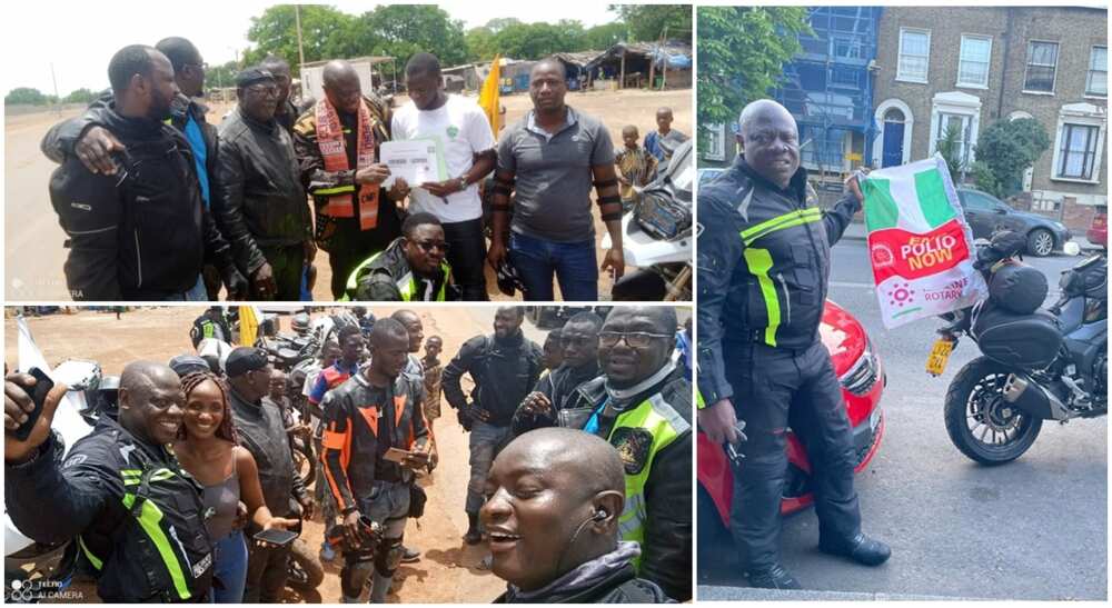 Nigerian biker, Kunle Adeyanju enters Cote d'Ivoire.