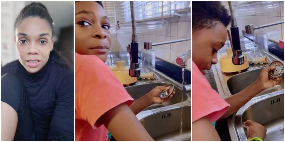 Dancer Kaffy Shares Video of Son Helping in the Kitchen, Advises Parents to Also Let Boys Do Chores