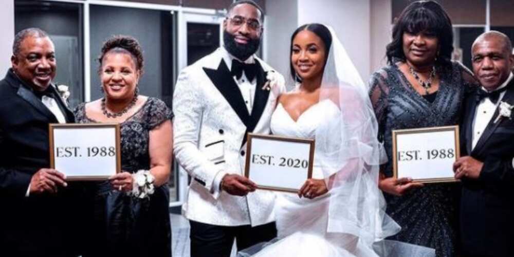Newlywed couple celebrate their in-laws who got married in the same year