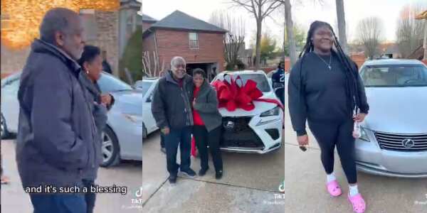 Priceless Moment as Grand Dad Gifts Surprise Cars to Wife, Grand Kids as Christmas Gift