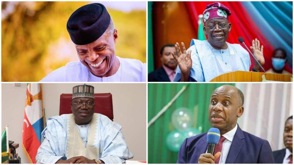 2023 election, Bola Tinubu, Vice President Yemi Osinbajo, Ahmad Lawan, Rotimi Amaechi, Yahaya Bello