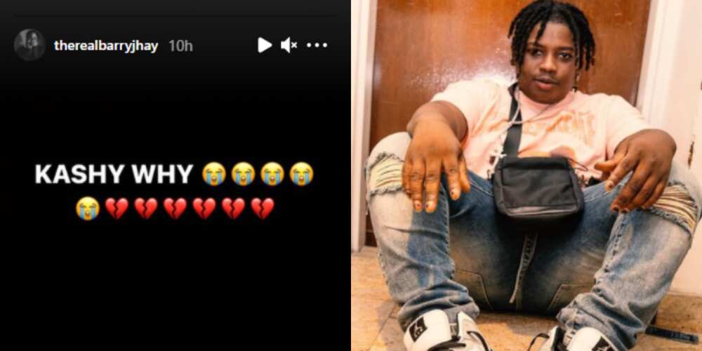 Barry Jhay finally reacts to death of record label boss Kashy Barry Jhay finally reacts to death of record label boss Kashy