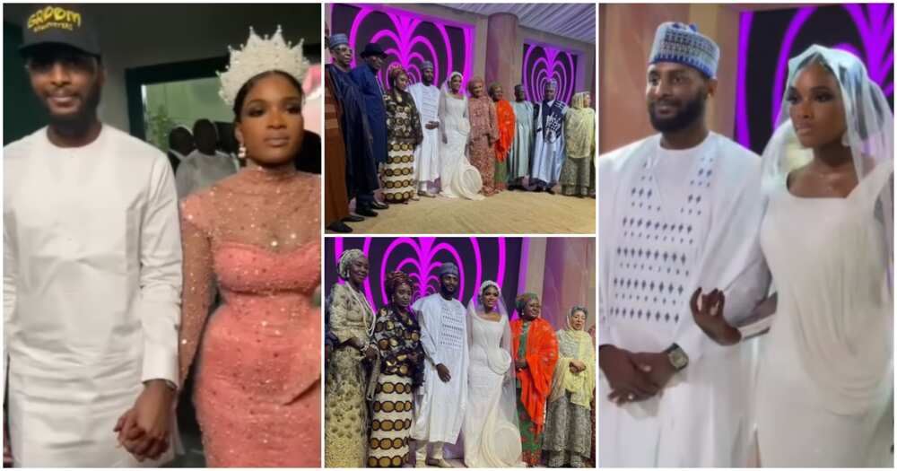 Late Umaru Yar'Adua's son, bride and guests at their wedding