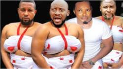 Fans laugh at Yul Edochie as he rants over film poster of him and colleagues' heads attached to female bodies