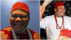 Pete Edochie reacts to controversy trailing his handshake with Ooni of Ife: "High chief for a reason"