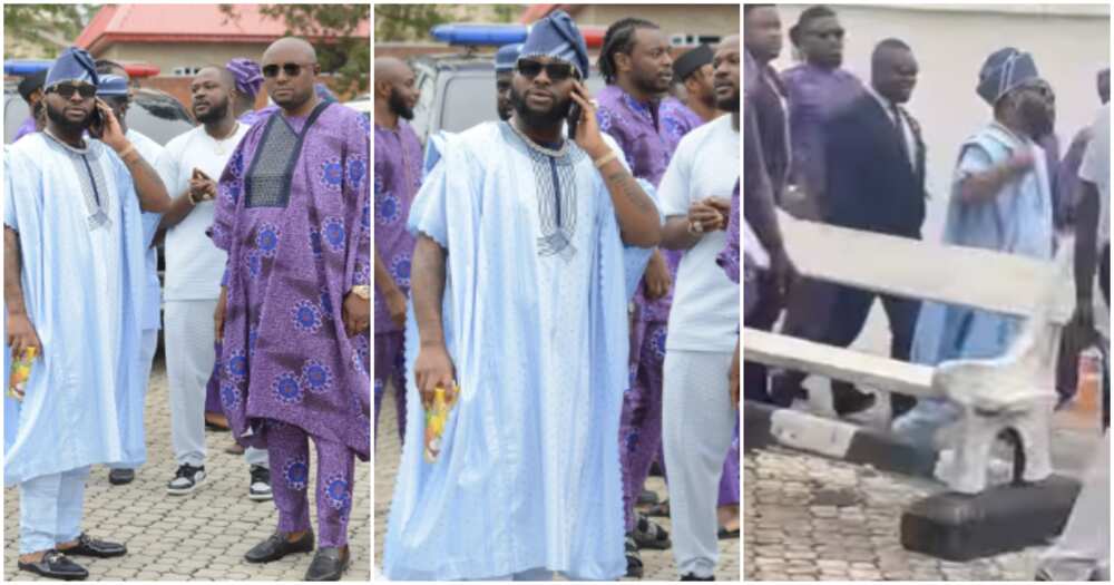 Photos of Davido at his uncle's inauguration