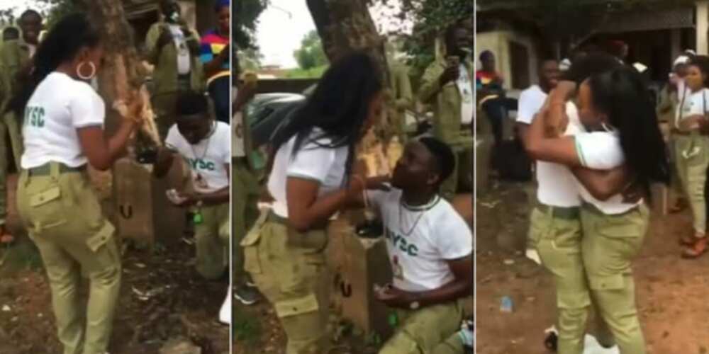 8 corps members who found love and got engaged during NYSC, their cute proposal photos still warming hearts