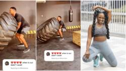 Kunle Remi hits the gym, video of him working out with giant tyre over date with Kate Henshaw causes a stir