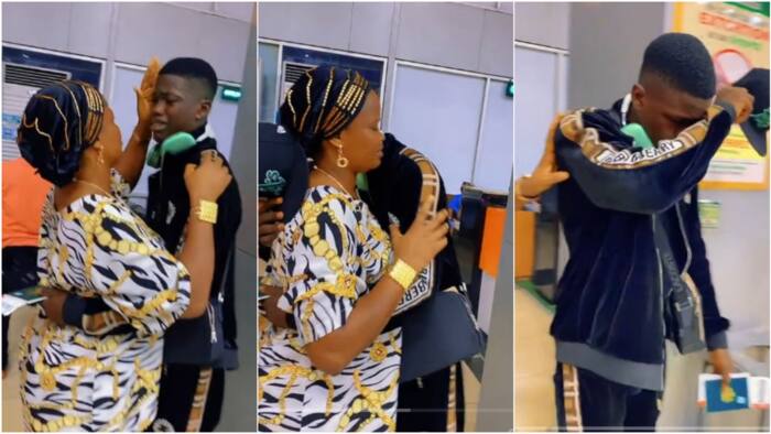"So emotional": Young man shed tears as he goes abroad, touching video melts hearts