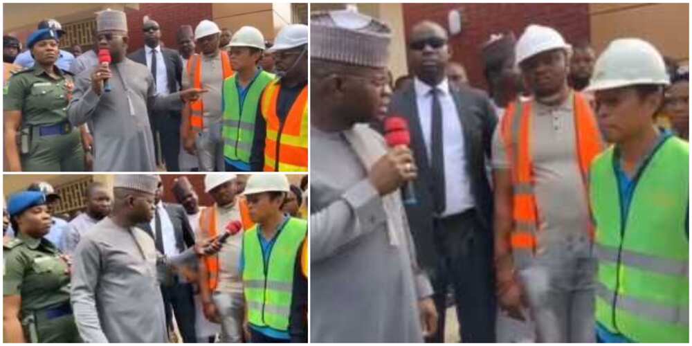 Nigerians react to viral video of Kogi State Governor Yahaya Bello chiding a Chinese contractor for doing a shoddy job