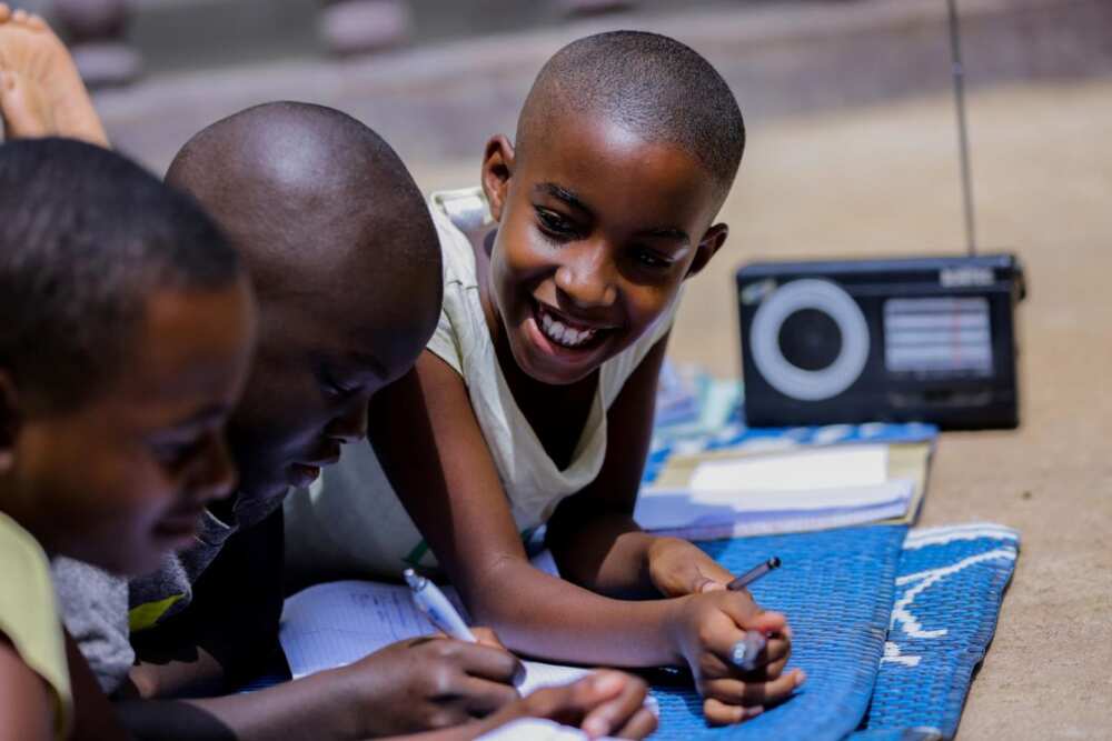 Children learning with radio