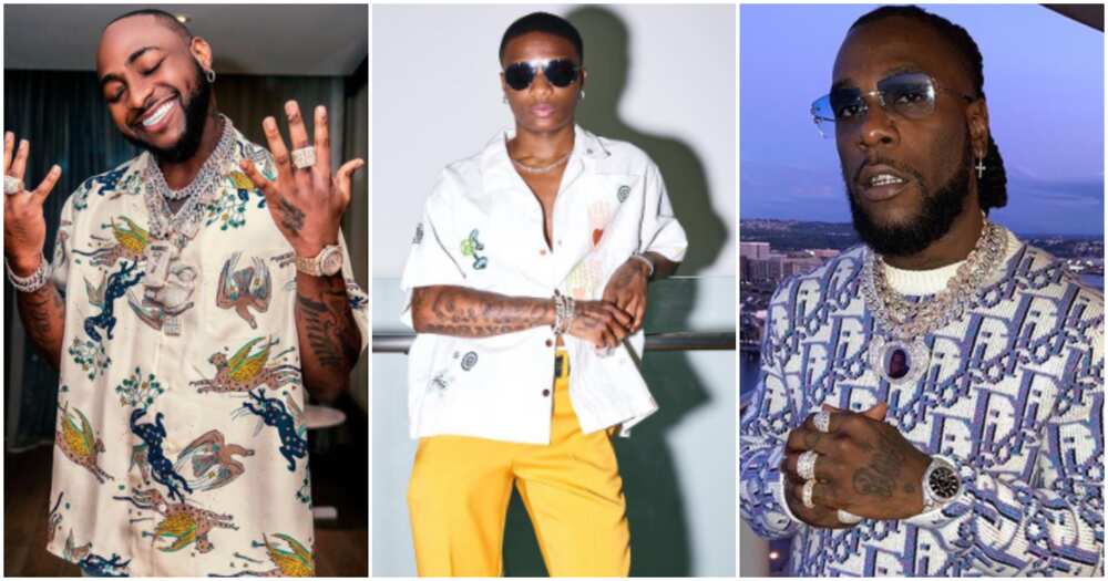 Davido, Wizkid, and Burna Boy are fan favourites