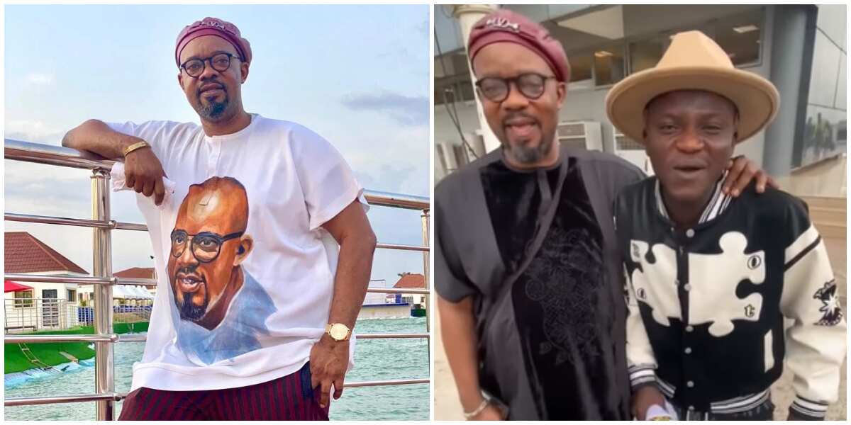 Watch hilarious moment actor Charles Inojie met his old schoolmate Portable at airport