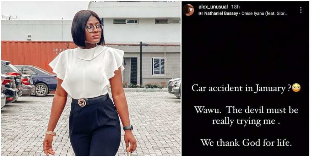 BBNaija reality star Alex Asogwa thank as she survives car accident