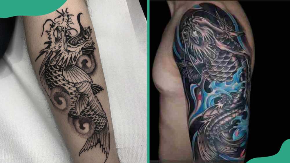 Dragon koi fish tattoo