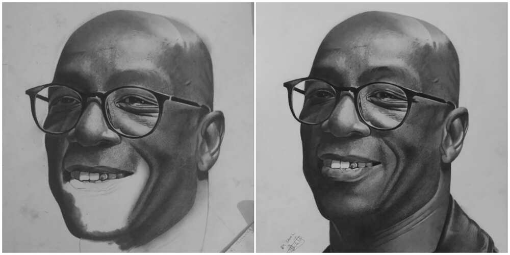 Young man makes beautiful pencil drawing for English football legend, UK man surprises him