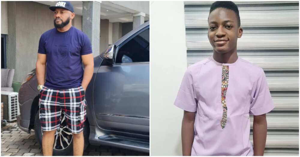 Yul Edochie and first son Yul Edochie and first son