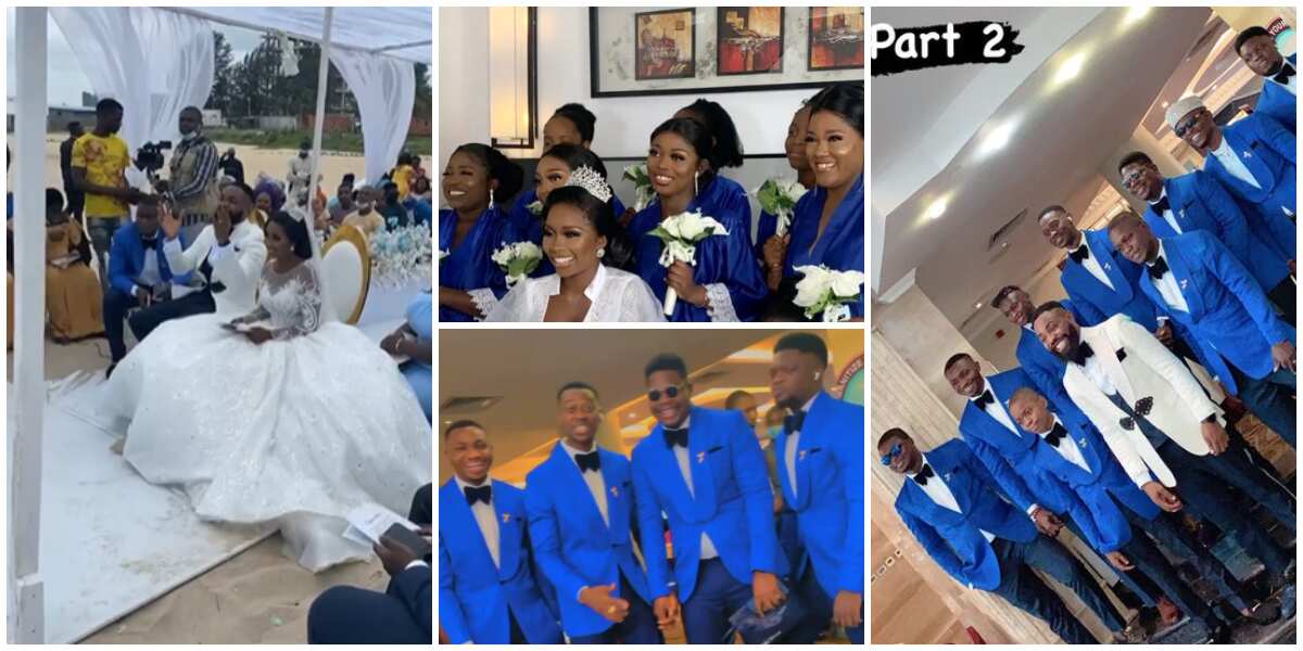 Photos, Videos from comedian Arole's beachside white wedding ceremony, celebrity groomsmen look hot