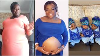 "My first time of giving birth": Nigerian woman gets pregnant at age 54, welcomes triplets in viral video