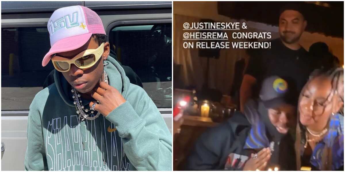 Rema and Wizkid's ex Justine Skye can't get Their hands off each other in cute birthday video, fans react