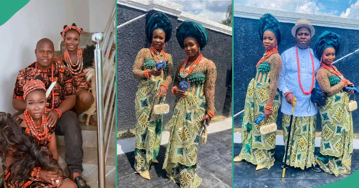 After 9 years of living together, Nigerian man marries 2 wives on same day, photos emerge