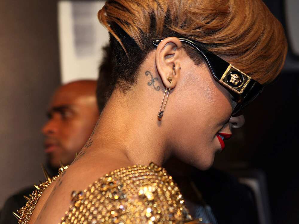Rihanna neck's tattoos