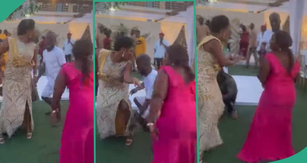 Reactions as lady stops man from dancing with her, shows him her ring in video