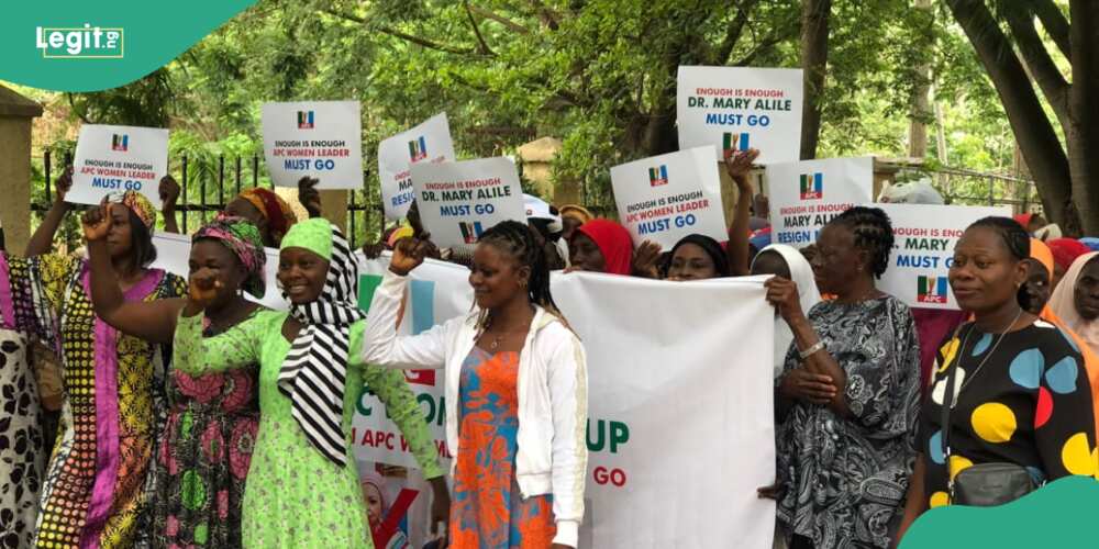 Concerned APC women protest at party's national secretariat in Abuja