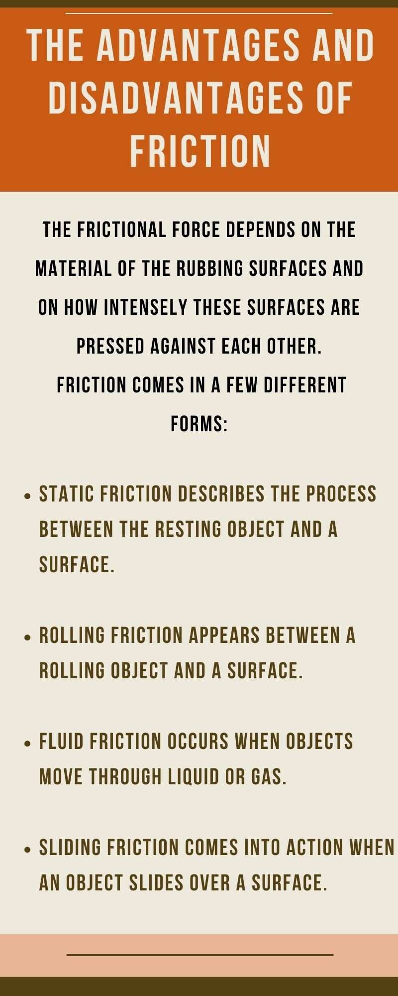 Advantages and disadvantages of friction