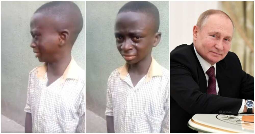 I don't want to die, boy weeps hard in video, fears Russia will send bombs in a bid to destroy Nigeria