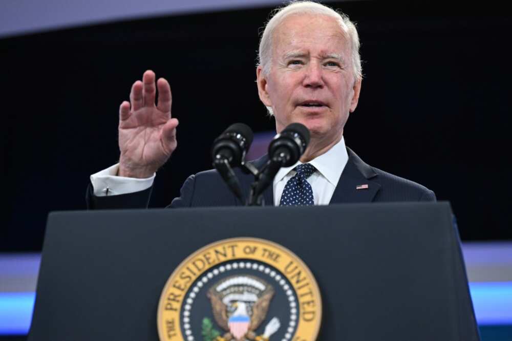 President Joe Biden, pictured in Washington on October 26, 2022, hailed a Q3 rebound in the US economy