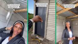 No need for Dangote cement: Couple build 1 room with wood, roof it without ceiling, rent house out