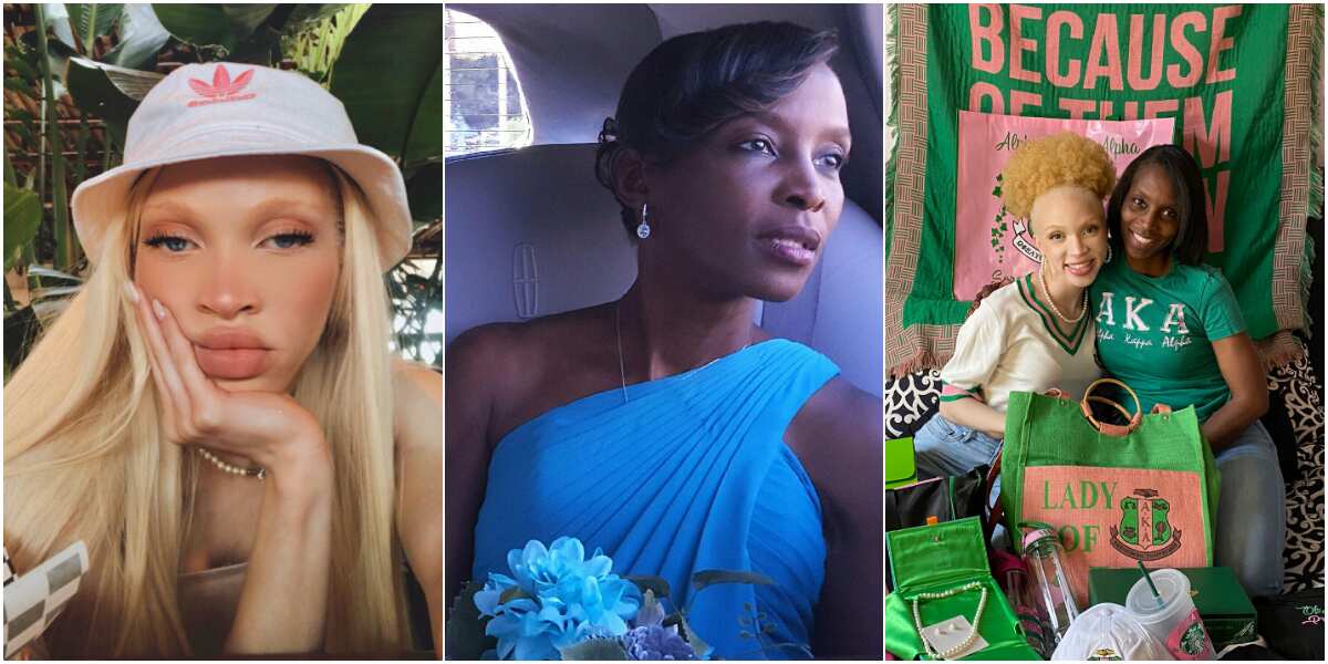 I don't have albinism: Reactions as light skinned lady with blonde hair celebrates her super hot black mum