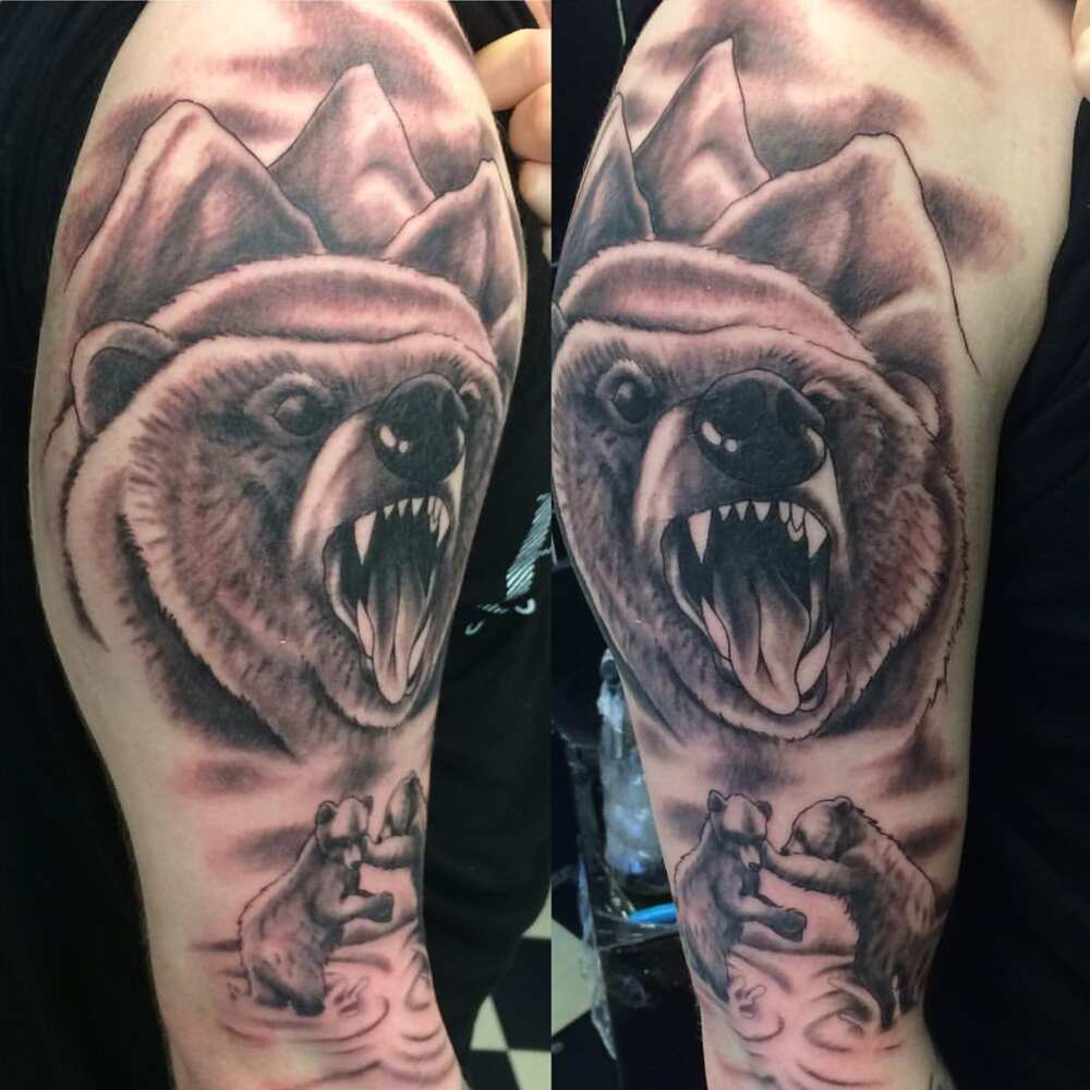 grizzly bear tattoos for men