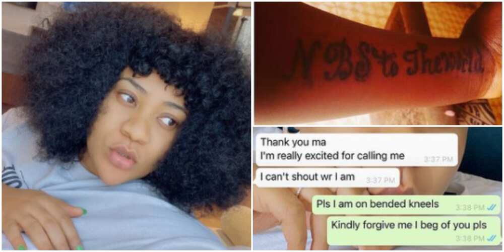 I thought it was fake: Nkechi Blessing tenders public apology to fan who tattooed actress' name on her body